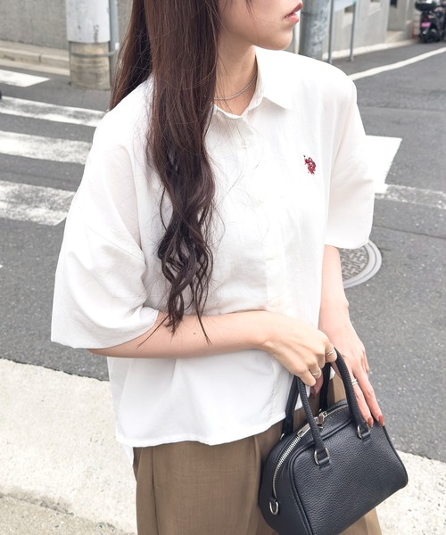 U.S. POLO ASSN.(ユーエスポロアッスン)の「【U.S. POLO ASSN.】ワンポイント刺繍 クールエア 半袖シャツ(シャツ/ブラウス・メンズ・ネイビー/サックスブルー/ホワイト/ピンク・M/L)」の9枚目の写真