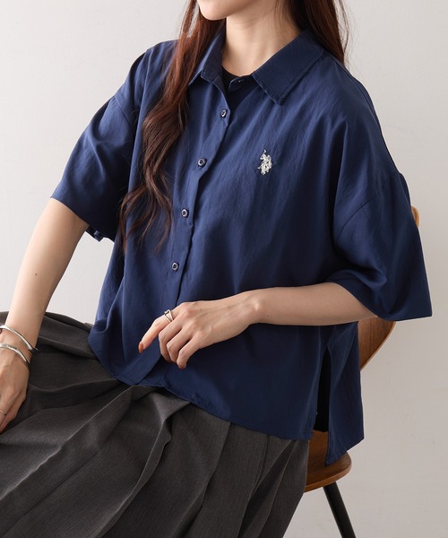 U.S. POLO ASSN.(ユーエスポロアッスン)の「【U.S. POLO ASSN.】ワンポイント刺繍 クールエア 半袖シャツ(シャツ/ブラウス・メンズ・ネイビー/サックスブルー/ホワイト/ピンク・M/L)」の15枚目の写真