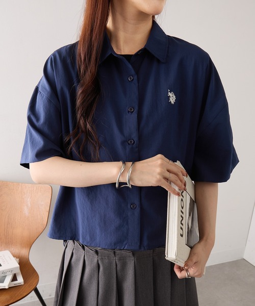 U.S. POLO ASSN.(ユーエスポロアッスン)の「【U.S. POLO ASSN.】ワンポイント刺繍 クールエア 半袖シャツ(シャツ/ブラウス・メンズ・ネイビー/サックスブルー/ホワイト/ピンク・M/L)」の14枚目の写真