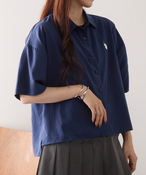 U.S. POLO ASSN.(ユーエスポロアッスン)の「【U.S. POLO ASSN.】ワンポイント刺繍 クールエア 半袖シャツ(シャツ/ブラウス・メンズ・ネイビー/サックスブルー/ホワイト/ピンク・M/L)」の16枚目の写真