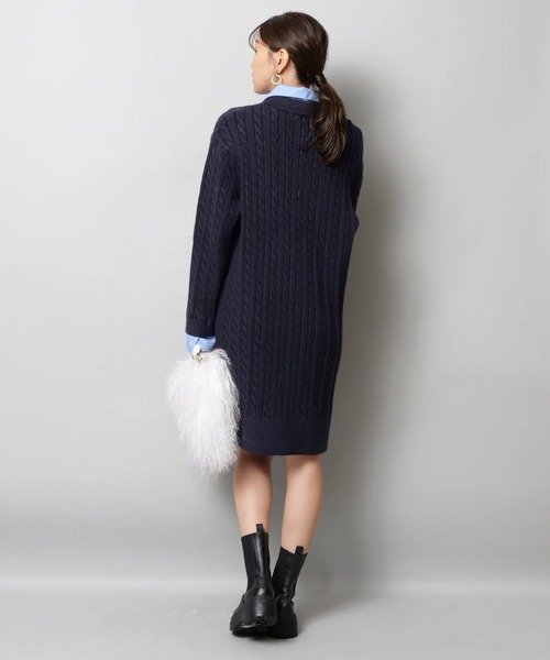 JUSGLITTY（ジャスグリッティー）の「レイヤードケーブルミニワンピース（ワンピース・レディース・グレー/ホワイト/キャメル/ネイビー・1/2）」の22枚目の写真