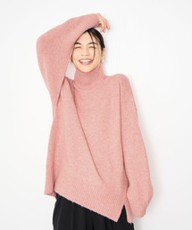 Idnes ふんわり上品 ヤクライクタートルネックニット