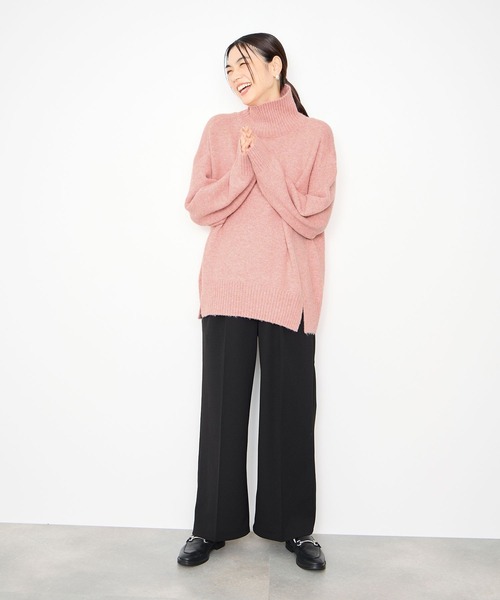 Mac-House(マックハウス)の「Idnes ふんわり上品 ヤクライクタートルネックニット(ニット/セーター・レディース・ピンク/グレー/ブラック・FREE)」の19枚目の写真