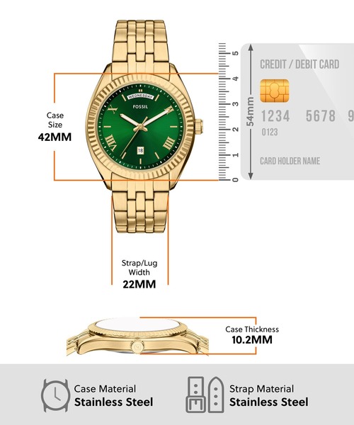 FOSSIL(フォッシル)の「フォッシル 腕時計 メンズ アナログ ステンレス FS6142(アナログ腕時計・メンズ・ゴールド・FREE)」の5枚目の写真