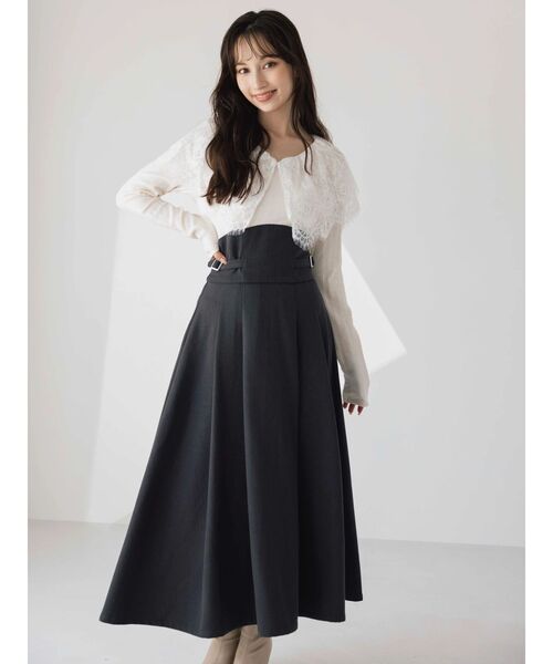 dazzlin（ダズリン）の「レースケープバックルワンピース（ワンピース・レディース・ブラウン/ブラック/チャコールグレー・MEDIUM/SMALL）」の6枚目の写真