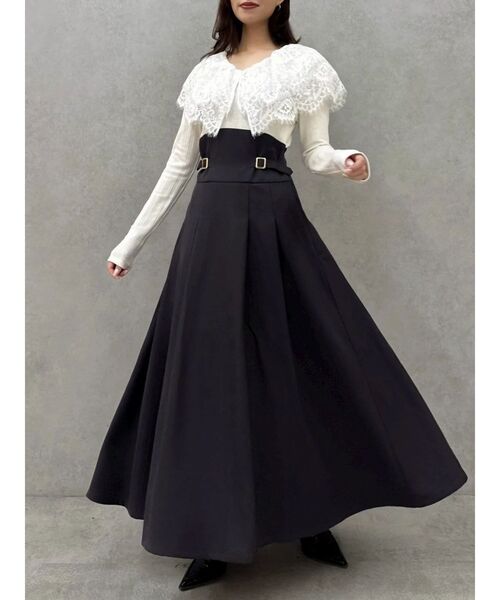 dazzlin（ダズリン）の「レースケープバックルワンピース（ワンピース・レディース・ブラウン/ブラック/チャコールグレー・MEDIUM/SMALL）」の11枚目の写真