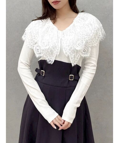 dazzlin（ダズリン）の「レースケープバックルワンピース（ワンピース・レディース・ブラウン/ブラック/チャコールグレー・MEDIUM/SMALL）」の15枚目の写真