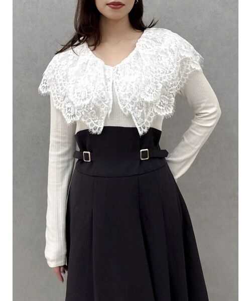 dazzlin（ダズリン）の「レースケープバックルワンピース（ワンピース・レディース・ブラウン/ブラック/チャコールグレー・MEDIUM/SMALL）」の16枚目の写真