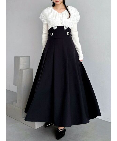 セール】レースケープバックルワンピース（ワンピース）｜dazzlin