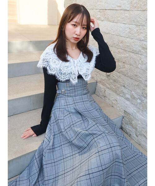 セール】レースケープバックルワンピース（ワンピース）｜dazzlin