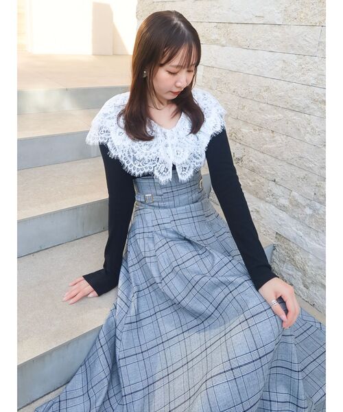 セール】レースケープバックルワンピース（ワンピース）｜dazzlin