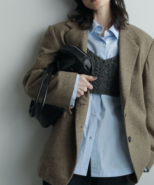 anuke/アンヌーク] ヘリンボーン ウール ジャケット（テーラード