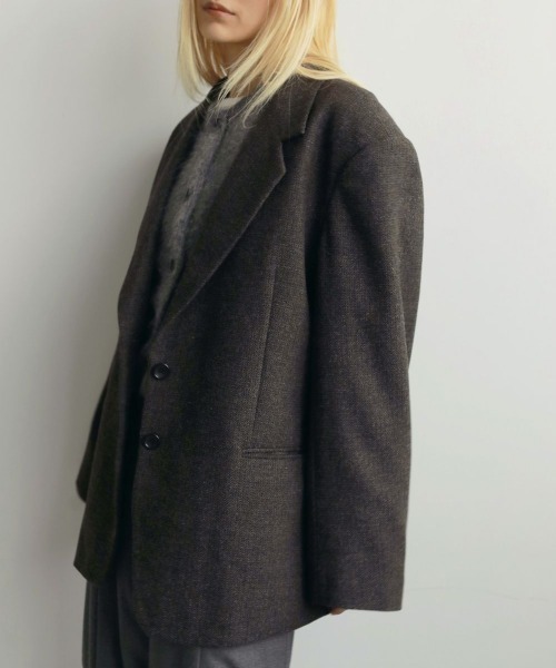 anuke/アンヌーク] ヘリンボーン ウール ジャケット（テーラード