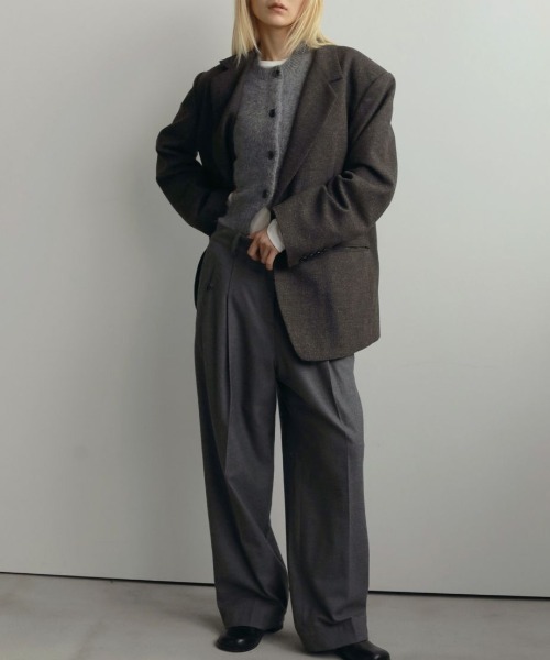 anuke/アンヌーク] ヘリンボーン ウール ジャケット（テーラード