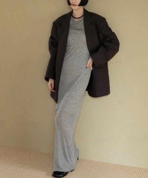 anuke/アンヌーク] ヘリンボーン ウール ジャケット（テーラード