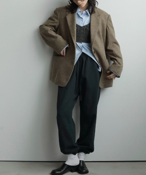 anuke/アンヌーク] ヘリンボーン ウール ジャケット（テーラード