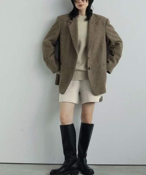 anuke/アンヌーク] ヘリンボーン ウール ジャケット（テーラード