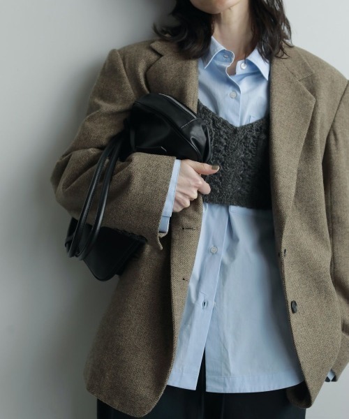 anuke/アンヌーク] ヘリンボーン ウール ジャケット（テーラード