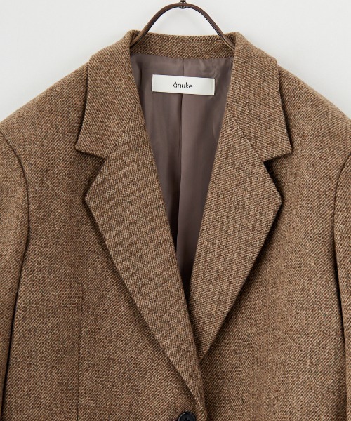 anuke/アンヌーク] ヘリンボーン ウール ジャケット（テーラード
