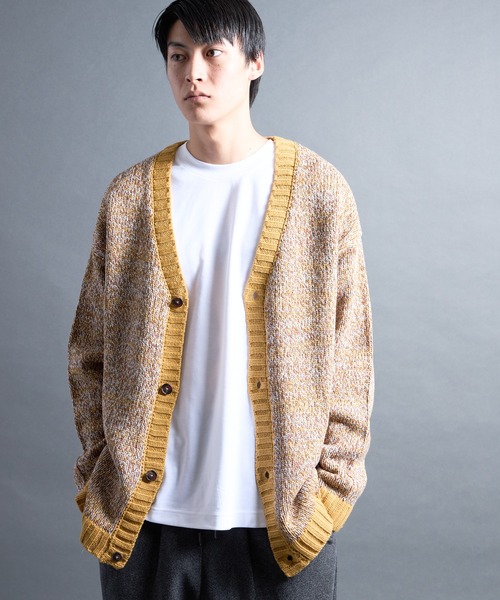 Magine(マージン)の「【SELECT】PF:AC MIX COLOR KNIT CARDIGAN/ミックカラー クルーネックニットカーディガン(カーディガン/ボレロ・メンズ・オレンジ/ネイビー・2/1)」の11枚目の写真