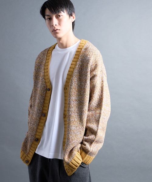 Magine(マージン)の「【SELECT】PF:AC MIX COLOR KNIT CARDIGAN/ミックカラー クルーネックニットカーディガン(カーディガン/ボレロ・メンズ・オレンジ/ネイビー・2/1)」の12枚目の写真