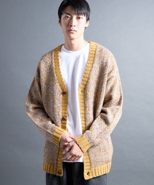 Magine(マージン)の「【SELECT】PF:AC MIX COLOR KNIT CARDIGAN/ミックカラー クルーネックニットカーディガン(カーディガン/ボレロ・メンズ・オレンジ/ネイビー・2/1)」の13枚目の写真
