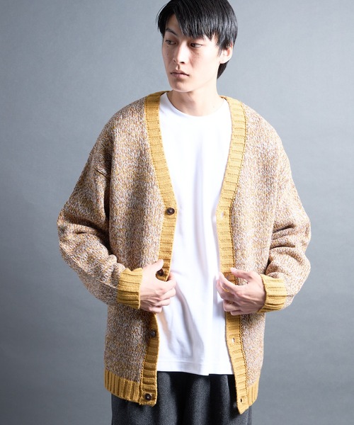 Magine(マージン)の「【SELECT】PF:AC MIX COLOR KNIT CARDIGAN/ミックカラー クルーネックニットカーディガン(カーディガン/ボレロ・メンズ・オレンジ/ネイビー・2/1)」の15枚目の写真
