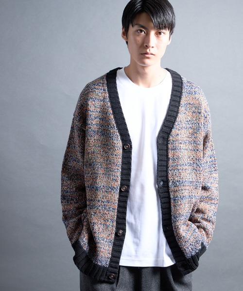 Magine(マージン)の「【SELECT】PF:AC MIX COLOR KNIT CARDIGAN/ミックカラー クルーネックニットカーディガン(カーディガン/ボレロ・メンズ・オレンジ/ネイビー・2/1)」の19枚目の写真