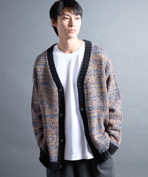 Magine(マージン)の「【SELECT】PF:AC MIX COLOR KNIT CARDIGAN/ミックカラー クルーネックニットカーディガン(カーディガン/ボレロ・メンズ・オレンジ/ネイビー・2/1)」の20枚目の写真