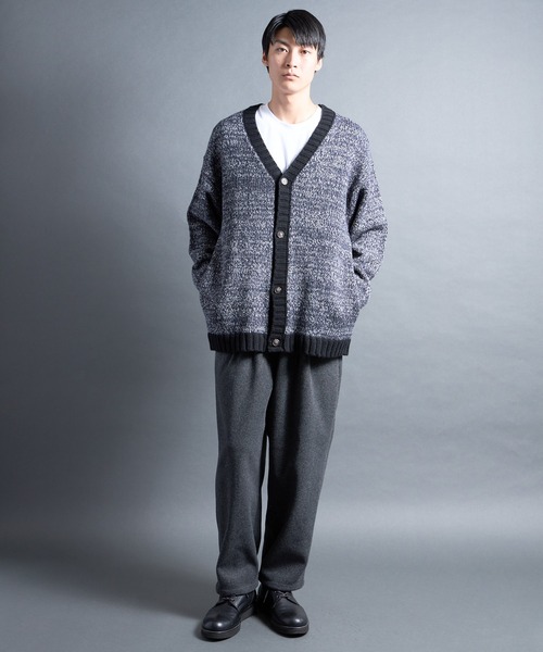 Magine(マージン)の「【SELECT】PF:AC MIX COLOR KNIT CARDIGAN/ミックカラー クルーネックニットカーディガン(カーディガン/ボレロ・メンズ・オレンジ/ネイビー・2/1)」の22枚目の写真