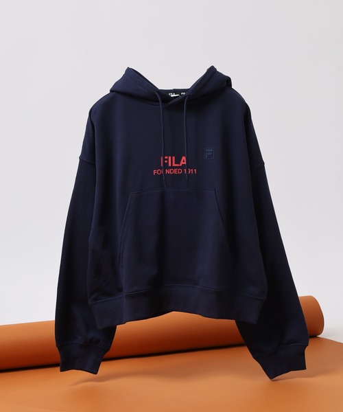 FILA(フィラ)の「FILA フィラ プリント 長袖パーカー スウェット フーディ hoodie parka(パーカー・レディース・ホワイト/ネイビー/パープル・XL/L/M)」の3枚目の写真