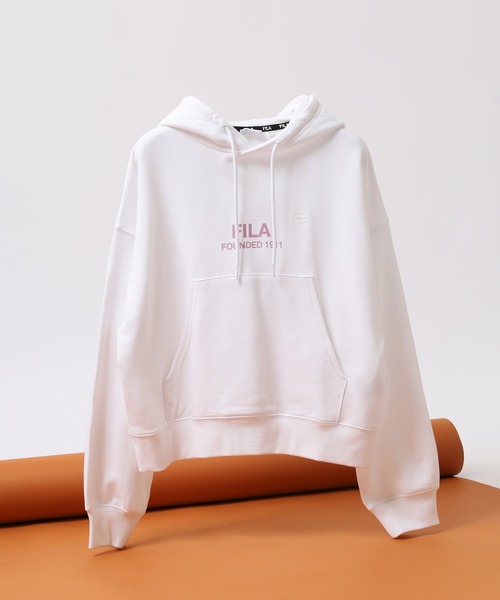 FILA(フィラ)の「FILA フィラ プリント 長袖パーカー スウェット フーディ hoodie parka(パーカー・レディース・ホワイト/ネイビー/パープル・XL/L/M)」の2枚目の写真
