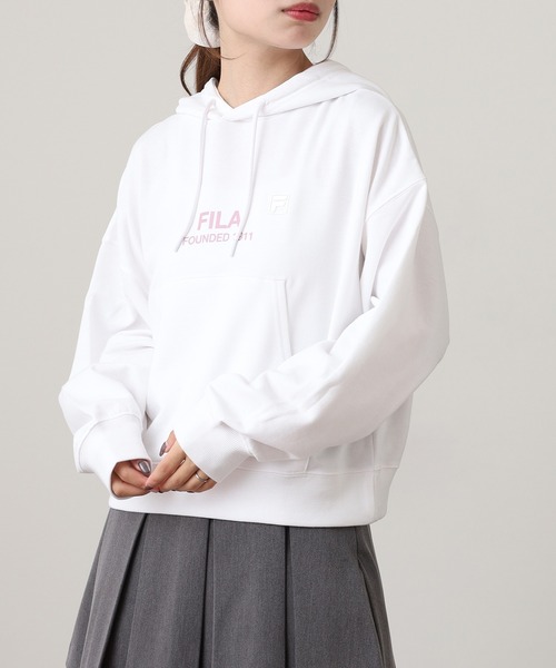 FILA(フィラ)の「FILA フィラ プリント 長袖パーカー スウェット フーディ hoodie parka(パーカー・レディース・ホワイト/ネイビー/パープル・XL/L/M)」の4枚目の写真