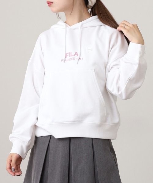 FILA(フィラ)の「FILA フィラ プリント 長袖パーカー スウェット フーディ hoodie parka(パーカー・レディース・ホワイト/ネイビー/パープル・XL/L/M)」の5枚目の写真