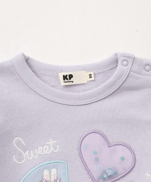 KP（ケーピー）の「キャンディ刺しゅう トレーナー 【吸湿発熱】（スウェット・キッズ・ラベンダー/ミント・80ｃｍ/90cm/100cm/120cm/130cm/140cm/110cm）」の6枚目の写真