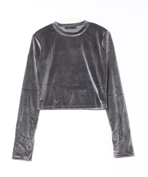 Ritzy(リッツィー)の「ショルダーパッド入り ベロアロングTシャツ(Tシャツ/カットソー・レディース・ブラック/グレー・M/L)」の10枚目の写真