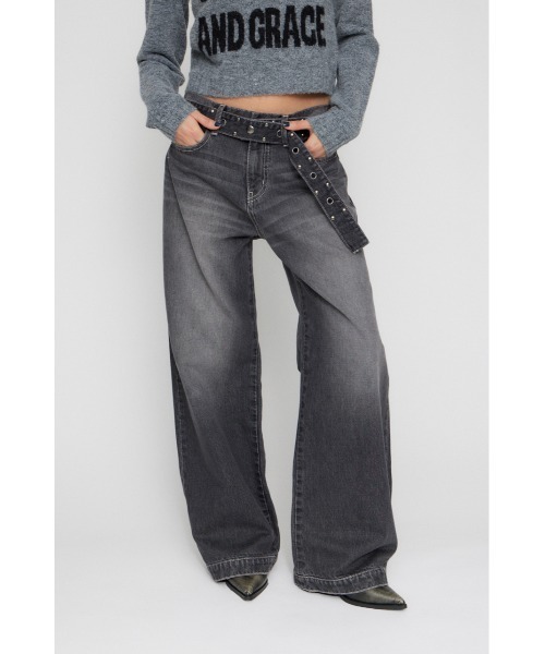 LAGUA GEM(ラグアジェム)の「HEM EMBROIDERY デニム(デニムパンツ・レディース・ブラック/ブルー・25inch/26inch/22inch/23inch/24inch)」の12枚目の写真