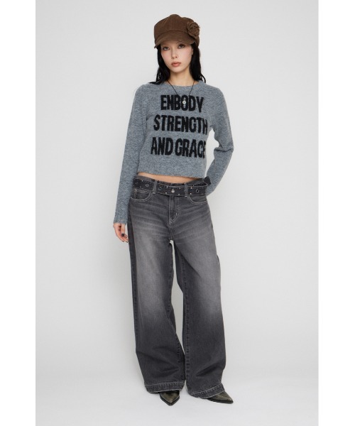 LAGUA GEM(ラグアジェム)の「HEM EMBROIDERY デニム(デニムパンツ・レディース・ブラック/ブルー・25inch/26inch/22inch/23inch/24inch)」の13枚目の写真