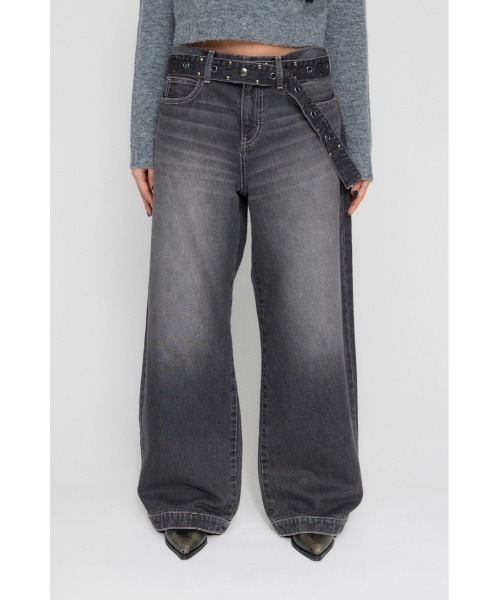 LAGUA GEM(ラグアジェム)の「HEM EMBROIDERY デニム(デニムパンツ・レディース・ブラック/ブルー・25inch/26inch/22inch/23inch/24inch)」の20枚目の写真
