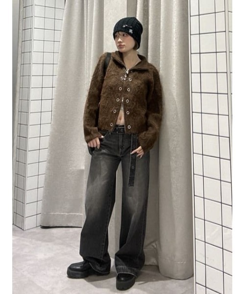 LAGUA GEM(ラグアジェム)の「HEM EMBROIDERY デニム(デニムパンツ・レディース・ブラック/ブルー・25inch/26inch/22inch/23inch/24inch)」の21枚目の写真