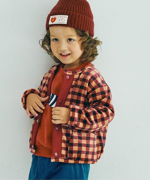 p.premier(ピードットプルミエ)の「【ジュニア対応】ベロアタッチのメルティ起毛フリーススナップカーディガン(カーディガン/ボレロ・キッズ・その他2/ネイビー/ブラック/ブルー/ブラウン/レッド・80/90/100/110/120/130/140)」の3枚目の写真