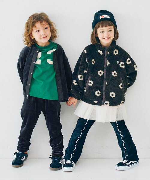 p.premier(ピードットプルミエ)の「【ジュニア対応】ベロアタッチのメルティ起毛フリーススナップカーディガン(カーディガン/ボレロ・キッズ・その他2/ネイビー/ブラック/ブルー/ブラウン/レッド・80/90/100/110/120/130/140)」の10枚目の写真