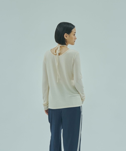 ROSE BUD(ローズバッド)の「CHORKER RIB TOP(Tシャツ/カットソー・レディース・ブルー/オフホワイト/ブラック・ONE SIZE)」の18枚目の写真