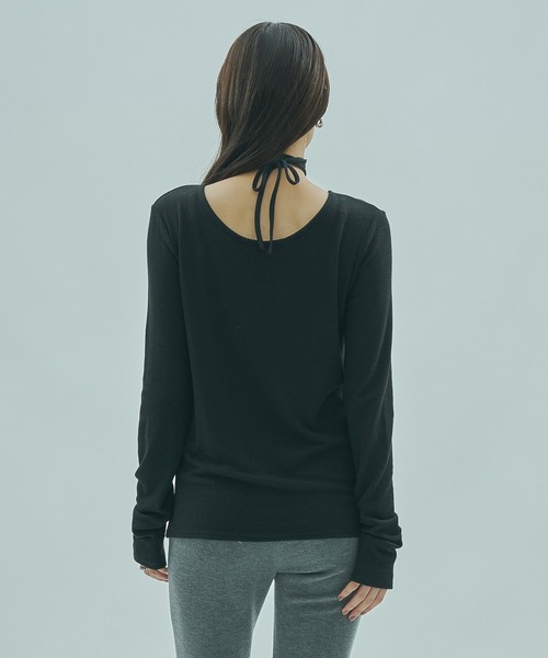 ROSE BUD(ローズバッド)の「CHORKER RIB TOP(Tシャツ/カットソー・レディース・ブルー/オフホワイト/ブラック・ONE SIZE)」の12枚目の写真