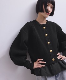 ADAM ET ROPE' | 【WEB限定】ペプラムコンビニットカーディガン(カーディガン/ボレロ)
