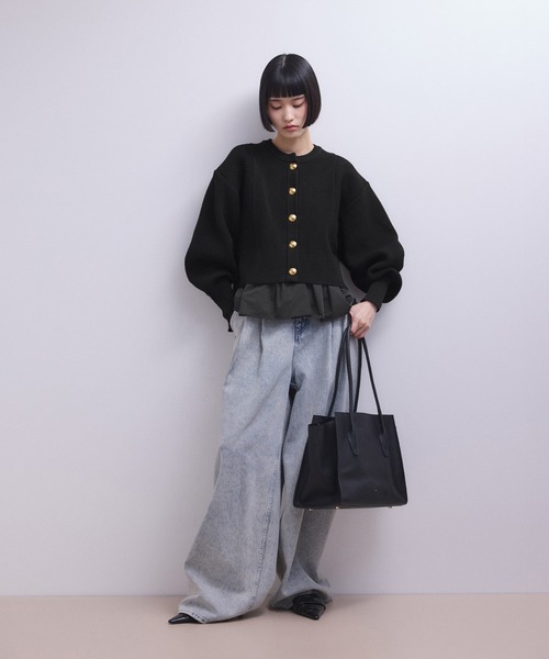 WEB限定】ペプラムコンビニットカーディガン（カーディガン/ボレロ
