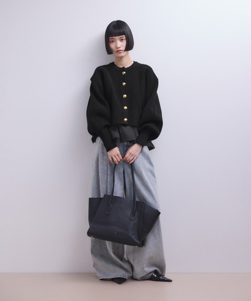 WEB限定】ペプラムコンビニットカーディガン（カーディガン/ボレロ