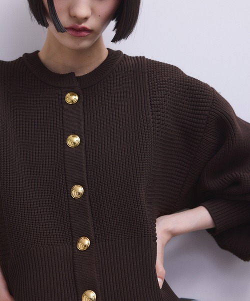 WEB限定】ペプラムコンビニットカーディガン（カーディガン/ボレロ