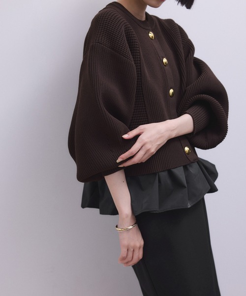 WEB限定】ペプラムコンビニットカーディガン（カーディガン/ボレロ