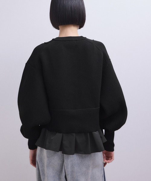 ADAM ET ROPE'（アダムエロペ）の「【WEB限定】ペプラムコンビニットカーディガン（カーディガン/ボレロ・レディース・ブラック/ブルー系その他2/ダークブラウン・FREE）」の16枚目の写真